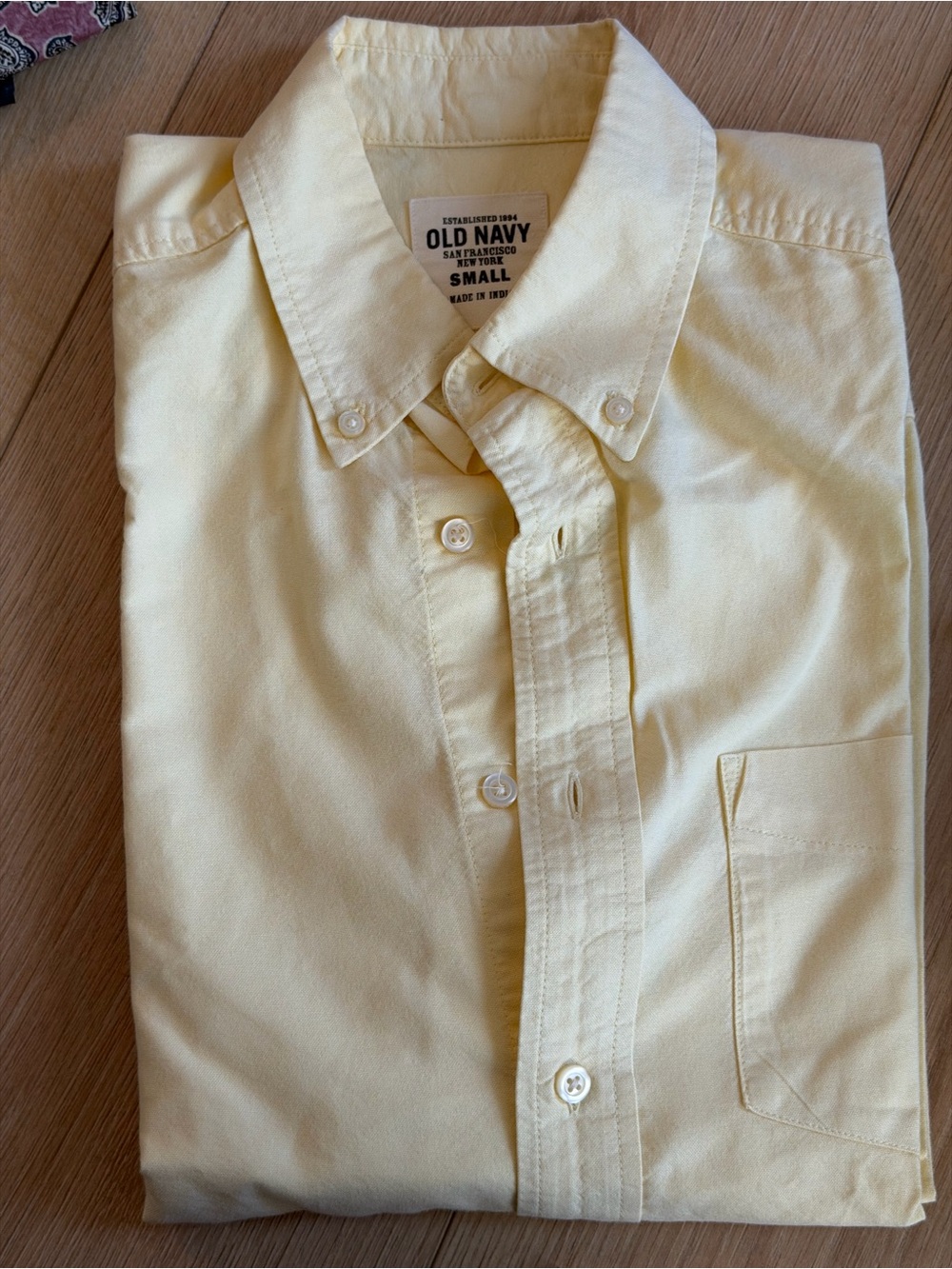 Old Navy yellow long sleeve button down shirt